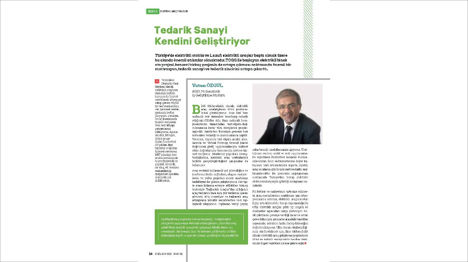 İş Geliştirme Müdürü'müz Vatan Özgül'ün TAYSAD Dergisinde Röportajı Yayınlandı